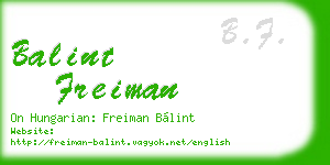 balint freiman business card
